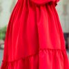sukienka rozkloszowana czerwona
