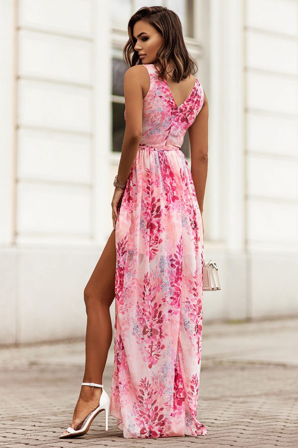 szyfonowa sukienka w kwiaty