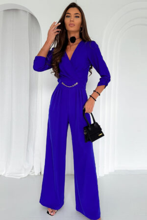 Kombinezon damski z łańcuszkiem chabrowy - Atike