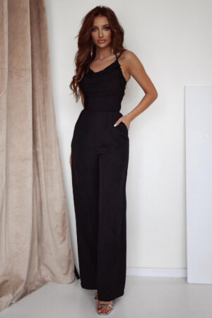 Kombinezon czarny na ramiączkach - Lajla