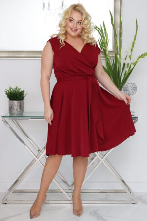 Sukienka midi bordowa