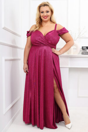 Sukienka wieczorowa maxi amarantowa - Valentina