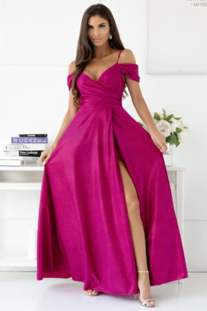 Sukienka wieczorowa maxi amarantowa - Valentina