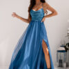 Sukienka wieczorowa tiulowa maxi turkusowa
