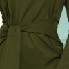 Sukienka z szerokim wiązanym paskiem - khaki - 209-5-6