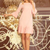 Lucy - plisowana wygodna sukienka - brzoskwinia - 228-1-3