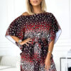 Sofia sukienka motyl z wiązaniem w pasie - jaguar - 287-23-4