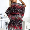 Sofia sukienka motyl z wiązaniem w pasie - jaguar - 287-23-3