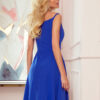 Chiara elegancka maxi długa suknia na ramiączkach - chabrowa - 299-3-4