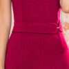 Tamara elegancka sukienka midi z paskiem - bordowa - 301-4-5